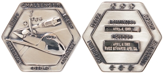 Flown Robbins Medallion from STS-6, the First Flight of Space Shuttle Challenger -- From the Personal Collection of STS-6 Astronaut Story Musgrave and With His LOA