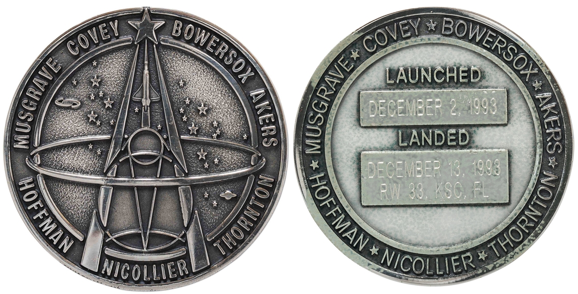 Flown Robbins Medallion from STS-61 Space Shuttle Endeavour -- From the Personal Collection of STS-61 Astronaut Story Musgrave and With His LOA