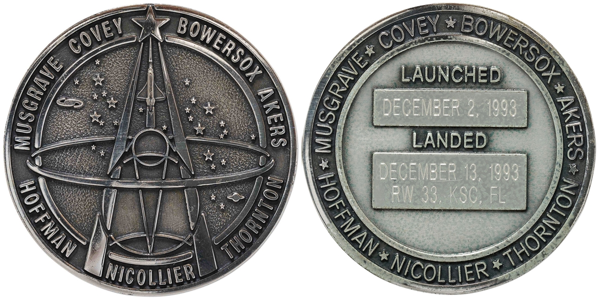 Flown Robbins Medallion from STS-61 Space Shuttle Endeavour -- From the Personal Collection of STS-61 Astronaut Story Musgrave and With His LOA