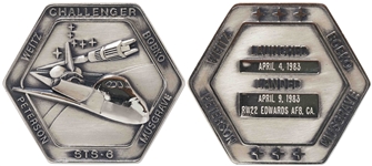 Robbins Medallion from STS-6, the First Flight of Space Shuttle Challenger -- From the Personal Collection of STS-6 Astronaut Story Musgrave and With His LOA