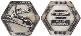Robbins Medallion from STS-6, the First Flight of Space Shuttle Challenger -- From the Personal Collection of STS-6 Astronaut Story Musgrave and With His LOA