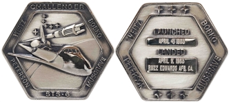 Robbins Medallion from STS-6, the First Flight of Space Shuttle Challenger -- From the Personal Collection of STS-6 Astronaut Story Musgrave and With His LOA