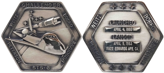 Robbins Medallion from STS-6, the First Flight of Space Shuttle Challenger -- From the Personal Collection of STS-6 Astronaut Story Musgrave and With His LOA
