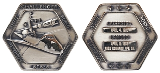Robbins Medallion from STS-6, the First Flight of Space Shuttle Challenger -- From the Personal Collection of STS-6 Astronaut Story Musgrave and With His LOA