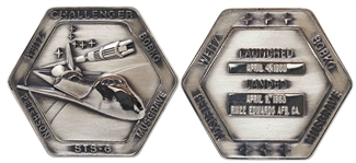 Robbins Medallion from STS-6, the First Flight of Space Shuttle Challenger -- From the Personal Collection of STS-6 Astronaut Story Musgrave and With His LOA