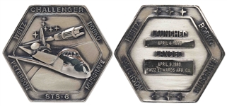 Robbins Medallion from STS-6, the First Flight of Space Shuttle Challenger -- From the Personal Collection of STS-6 Astronaut Story Musgrave and With His LOA