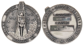 Robbins Medallion from STS-44, One of the Space Shuttles Deployed on Behalf of the U.S. Department of Defense -- From the Personal Collection of STS-44 Astronaut Story Musgrave and With His LOA
