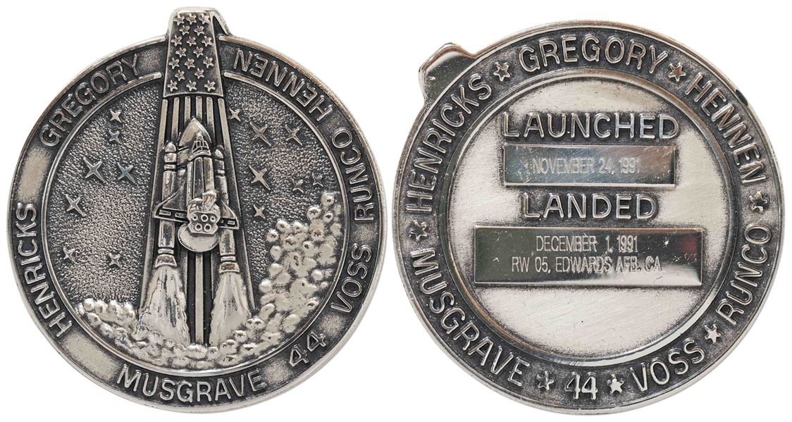 Robbins Medallion from STS-44, One of the Space Shuttles Deployed on Behalf of the U.S. Department of Defense -- From the Personal Collection of STS-44 Astronaut Story Musgrave and With His LOA