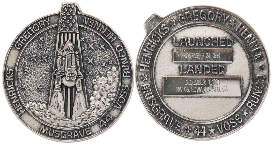 Robbins Medallion from STS-44, One of the Space Shuttles Deployed on Behalf of the U.S. Department of Defense -- From the Personal Collection of STS-44 Astronaut Story Musgrave and With His LOA