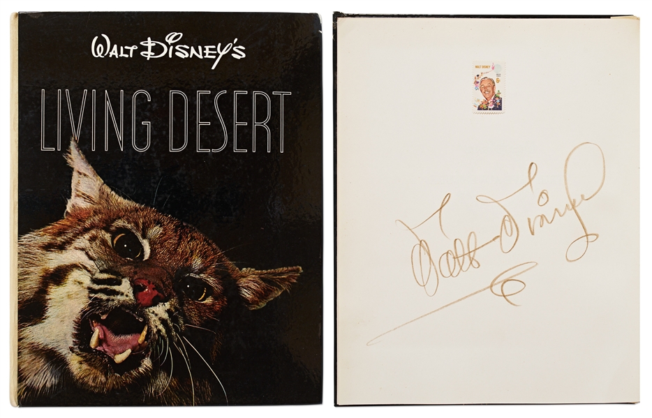 Walt Disney Signed Illustrated Copy of ''Living Desert'' -- Without Inscription -- With Phil Sears COA