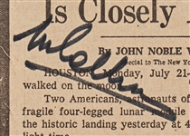 Exceptional Apollo 11 Crew-Signed Newspaper, ''MEN WALK ON MOON'' -- Without Inscription -- With Steve Zarelli COA
