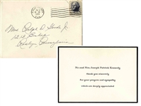 Joseph & Rose Kennedy Thank You Card -- Expressing Thanks for Prayers & Sympathies After the Tragic Death of JFK