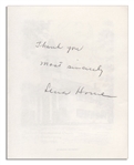 Lena Horne Signed Card