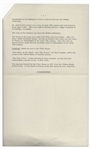 Press Release From 1961 Pertaining to Jackie Kennedy's Famous Renovation of the White House