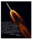 Walt Cunningham Signed 16'' x 20'' Photo With Personal Message Honoring Wernher von Braun -- ''...Wernher, relative to the position he had and what he had to do, I think was the best of the bunch...''