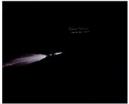 Michael Collins Signed 20'' x 16'' Photo of the Apollo 11 Saturn Rocket in Space
