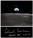 Michael Collins Signed 20 x 16 Photo of the Apollo 11 Version of Earthrise