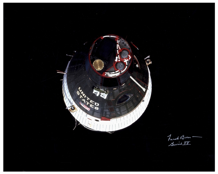 Frank Borman Signed 20'' x 16'' Photo of the Gemini 7 Spacecraft
