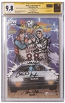 Back to the Future Cast-Signed Comic #1, Graded 9.8 -- Includes Signatures of Michael J. Fox, Christopher Lloyd, Lea Thompson, Thomas Wilson, Claudia Wells & Screenwriter Bob Gale