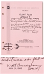 Walt Cunningham Signed Copy of the Apollo 7 Flight Plan -- Also With His Handwritten Reflections on the Mission ...Apollo 7 was our first step to the Moon...