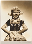 Shirley Temple Personally Owned Photo From Heidi -- Large Portrait Signed by Photographer George Hurrell on Mat