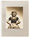 Shirley Temple Personally Owned Photo From ''Heidi'' -- Large Portrait Signed by Photographer George Hurrell on Mat
