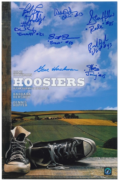 ''Hoosiers'' Cast-Signed Poster Including Gene Hackman