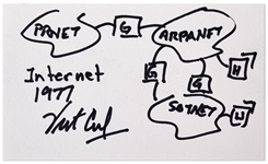Vint Cerf Signed Sketch of the Internet in 1977 -- Cerf Is One of the Men Credited With Inventing the Internet