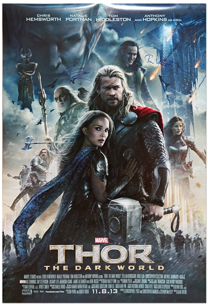 Chris Hemsworth & Tom Hiddleston Signed ''Thor'' Poster -- Measuring 27'' x 40''