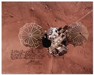 Apollo 16 Moonwalker Charlie Duke Signed 20'' x 16'' Photo of the Phoenix Lander on Mars -- ''The human spirit wants to go to Mars...another small step for man and another giant leap for mankind!''
