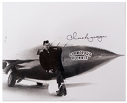 Chuck Yeager Signed 10 x 8 Photo, in the Bell X-1 Plane that Broke the Sound Barrier in 1947