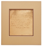 John Quincy Adams Handwritten & Signed Original Poem -- Acrostic Poem Was Given by Adams to the Daughter of His Congressional Colleague, Mary Morris