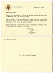 Near Fine 100-Piece Set of Congressional Lenox China, Hurley Porcelain by Tiffany and Dozens of Presidential Letters, Invitations and Signed Books -- From the Estate of Congressman John Dellenback