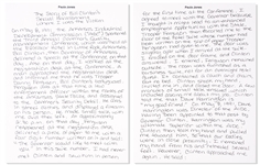 Paula Jones Handwritten, Signed Statement Regarding Bill Clinton Propositioning Her When She Was an Arkansas State Employee -- ''...The Governor would like to meet with you...''