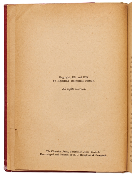Harriet Beecher Stowe Signed Copy of ''Uncle Tom's Cabin''