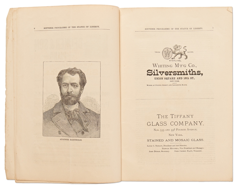 Statue of Liberty Souvenir Program from the Dedication and Unveiling on 28 October 1886