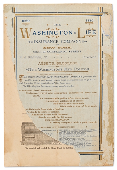 Statue of Liberty Souvenir Program from the Dedication and Unveiling on 28 October 1886