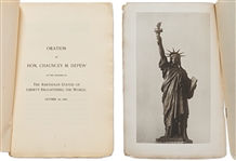 Statue of Liberty Dedication Booklet -- The Oration by Chauncey M. Depew Who Hosted the Ceremony in 1886