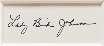 Signed 25.25'' x 27'' Photo Display of Lyndon B. Johnson Taking the Oath of Office Aboard AF1, Next to a Grieving Jackie Kennedy -- Signed by Jackie and Lyndon & Lady Bird Johnson, With PSA/DNA COAs