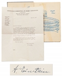 Rare Albert Einstein 1947 Letter Signed as Chairman of the Emergency Committee of Atomic Scientists -- Includes Book Gifted by Einstein to Educate the Public About Nuclear Energy