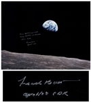 Frank Borman Signed 20 x 16 Earthrise Photo -- ...Good night, Merry Christmas and God Bless all on Earth...