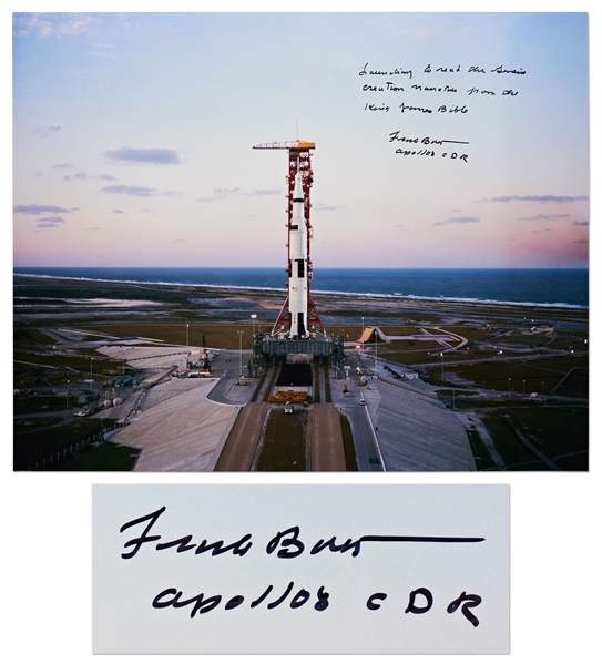 Frank Borman Signed 20'' x 16'' Photo of the Apollo 8 Launch