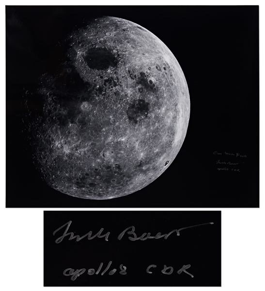 Frank Borman Signed 20'' x 16'' Photo of the Round Moon from Apollo 8