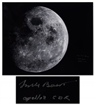 Frank Borman Signed 20 x 16 Photo of the Round Moon from Apollo 8
