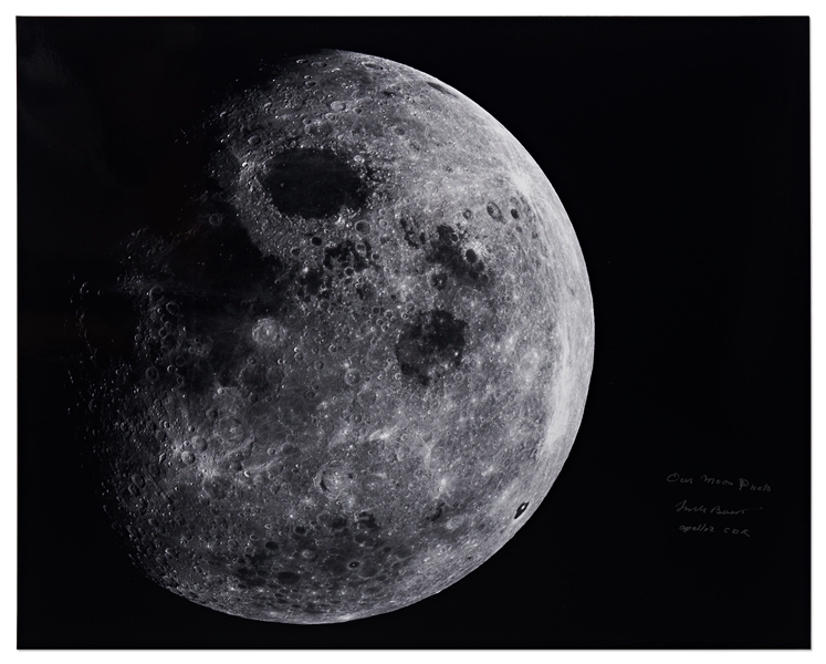 Frank Borman Signed 20'' x 16'' Photo of the Round Moon from Apollo 8