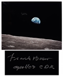 Frank Borman Signed 20 x 16 of the Earth, as Seen From the Moon -- With Novaspace COA