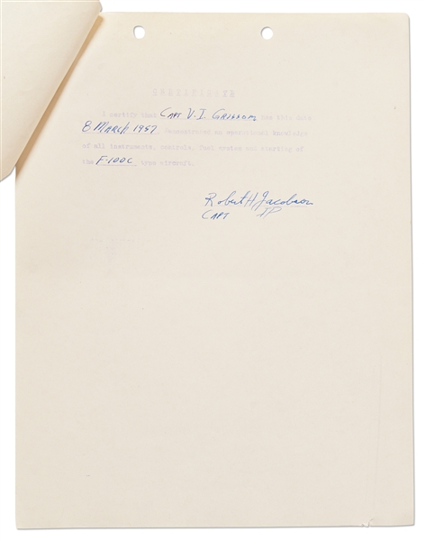 Lot of 6 Items Personally Owned by Mercury 7 and Apollo 1 Astronaut Gus Grissom -- Includes Grissom's Draft Copy of the Pilot's Flight Report for MR-4