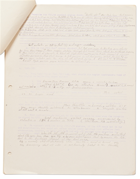 Lot of 6 Items Personally Owned by Mercury 7 and Apollo 1 Astronaut Gus Grissom -- Includes Grissom's Draft Copy of the Pilot's Flight Report for MR-4