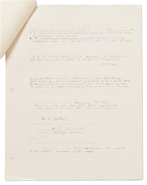 Lot of 6 Items Personally Owned by Mercury 7 and Apollo 1 Astronaut Gus Grissom -- Includes Grissom's Draft Copy of the Pilot's Flight Report for MR-4