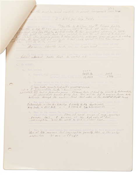 Lot of 6 Items Personally Owned by Mercury 7 and Apollo 1 Astronaut Gus Grissom -- Includes Grissom's Draft Copy of the Pilot's Flight Report for MR-4